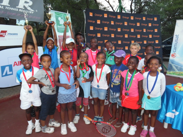 Kids posing in Botswana